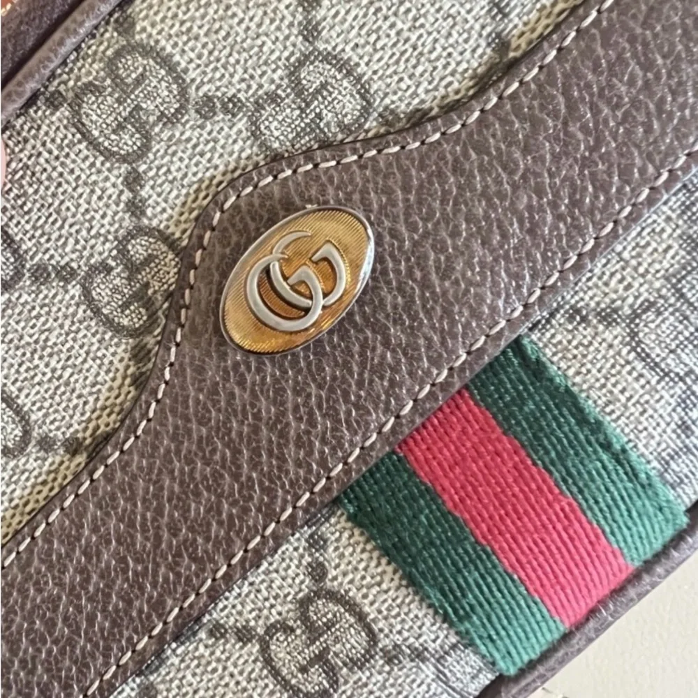 Gucci Ophidia Brown and Green Crossbody Triple Pocket Bag - Picture 6 of 9